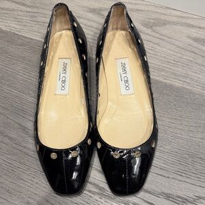 Jimmy Choo Black Patent Leather Flats